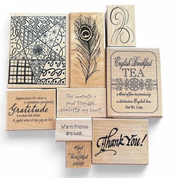NEW Rubber Stamps Misc Lot Of 9 Craft Supplies Homemade Cards - Picture 1 of 11